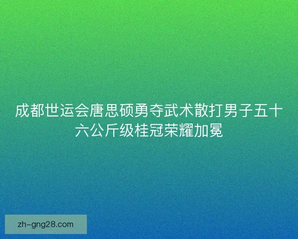 成都世运会唐思硕勇夺武术散打男子五十六公斤级桂冠荣耀加冕 成都世运会唐思硕勇夺武术散打男子五十六公斤级桂冠荣耀加冕