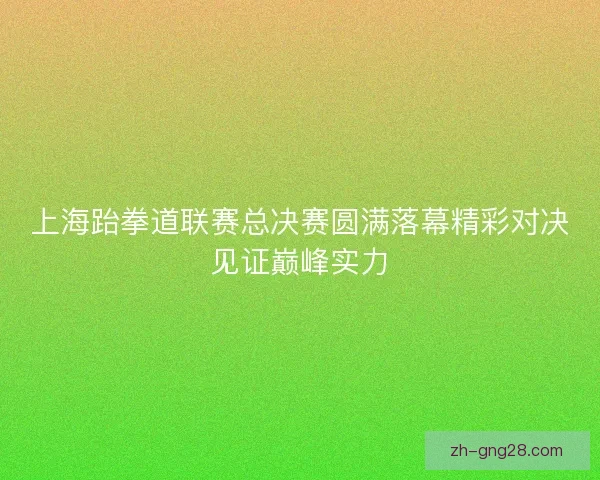 上海跆拳道联赛总决赛圆满落幕精彩对决见证巅峰实力 上海跆拳道联赛总决赛圆满落幕精彩对决见证巅峰实力