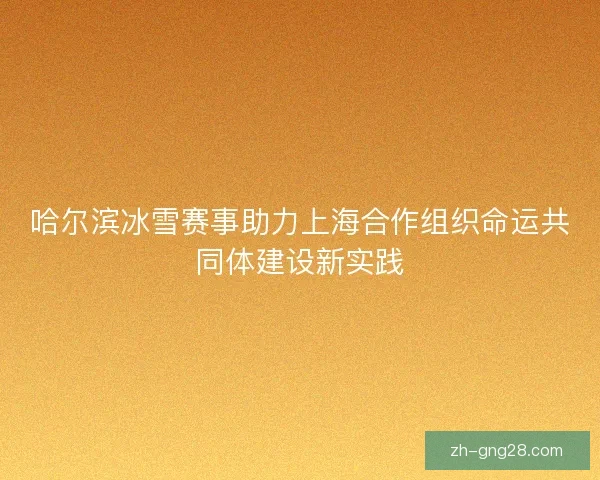 哈尔滨冰雪赛事助力上海合作组织命运共同体建设新实践